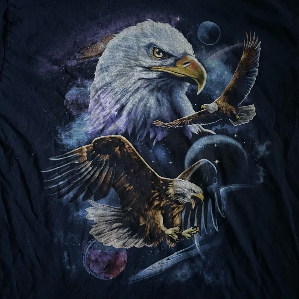 DOM Vintage Style Soaring Eagle Outer Space T-Shirt Men’s Size Medium - Picture 3 of 5